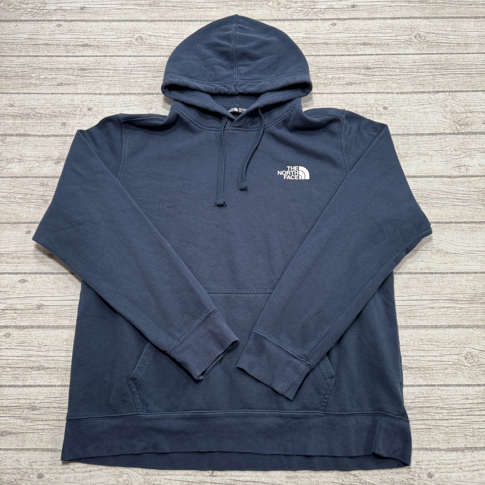 The North Face Hoodie Men's Large Navy Blue Fleece Pullover Sweatshirt Gorpcore